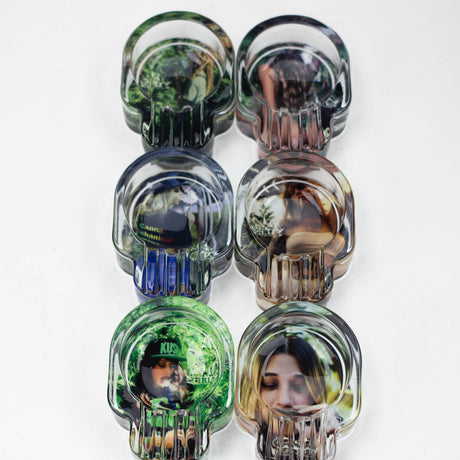 Skull glass ashtray Box of 6 Glass Ashtray Canadian Distributor CannaGirl B
