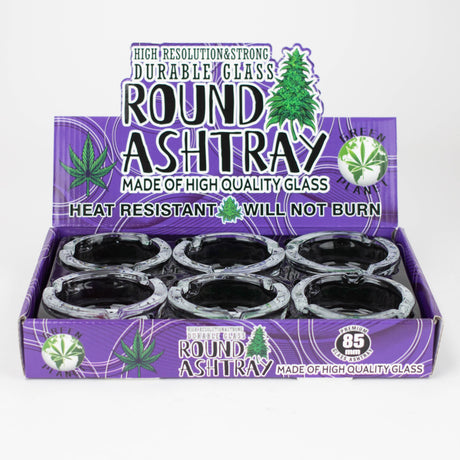 Durable Round glass ashtray Box of 6 Glass Ashtray Canadian Distributor