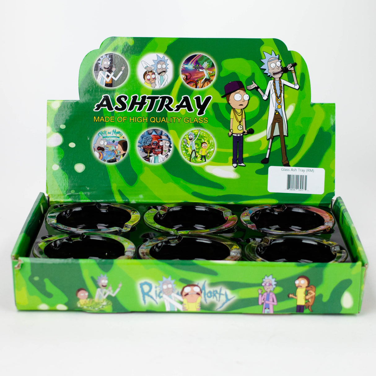 Glass Ash Tray (RM) Box of 6 Glass Ashtray JJ Distribution