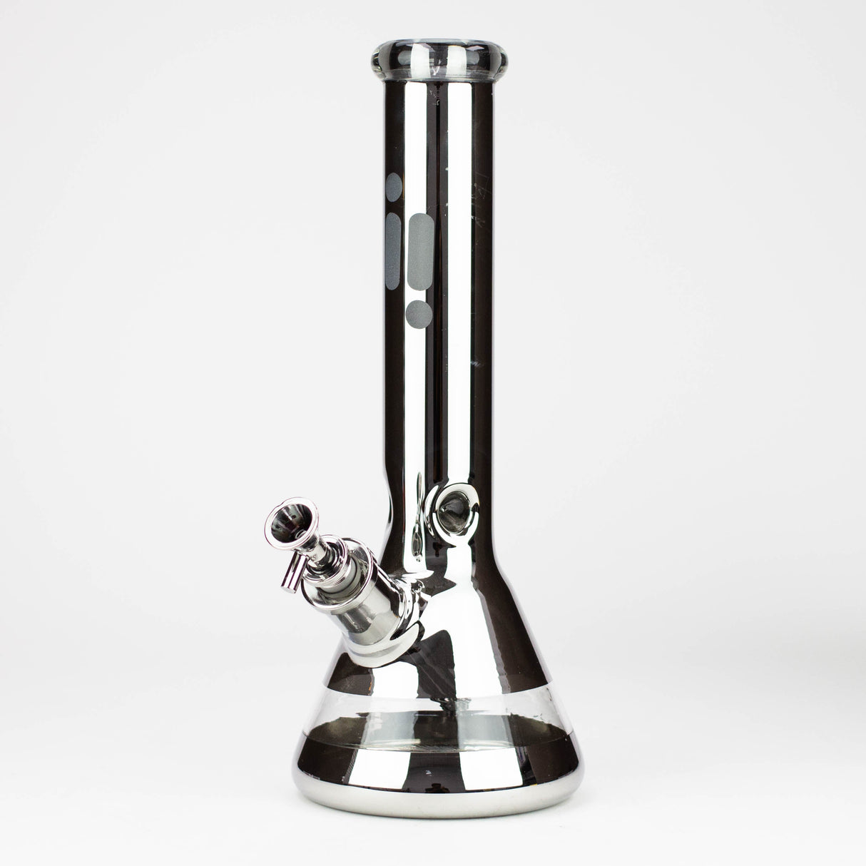 13.5" Infyniti 7 mm metallic beaker bong ( GP2041 ) Glass Bong ONE Silver