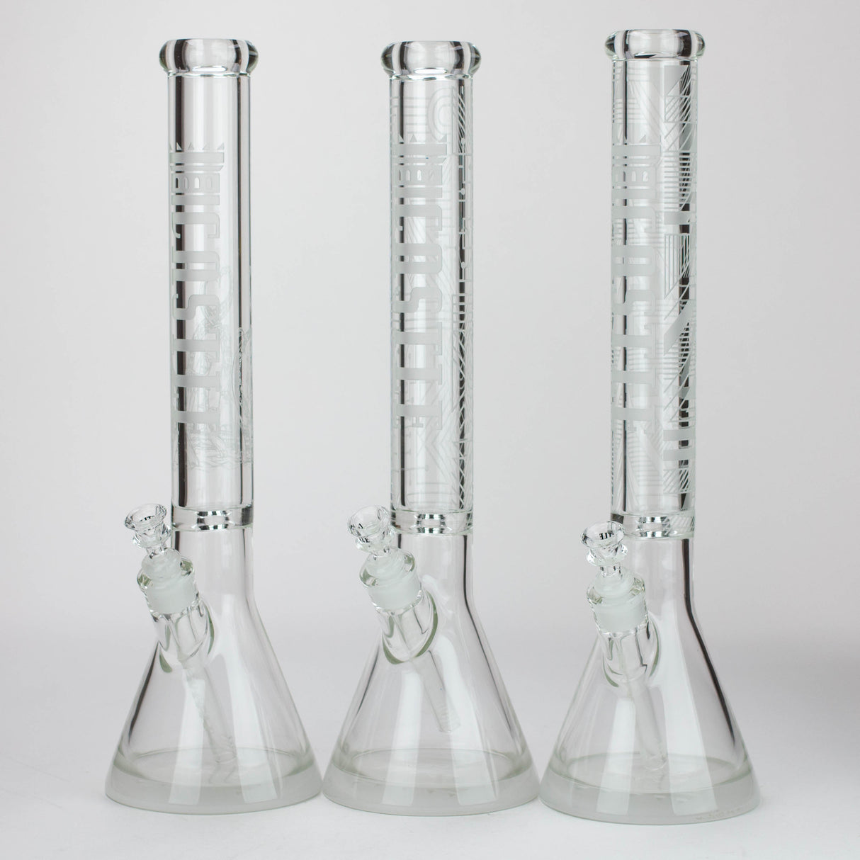 Castle Glassworks | 18" laser etched Tube Beaker Bong Glass Bong Castle Glassworks