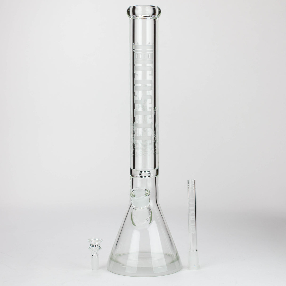 Castle Glassworks | 18" laser etched Tube Beaker Bong Glass Bong Castle Glassworks