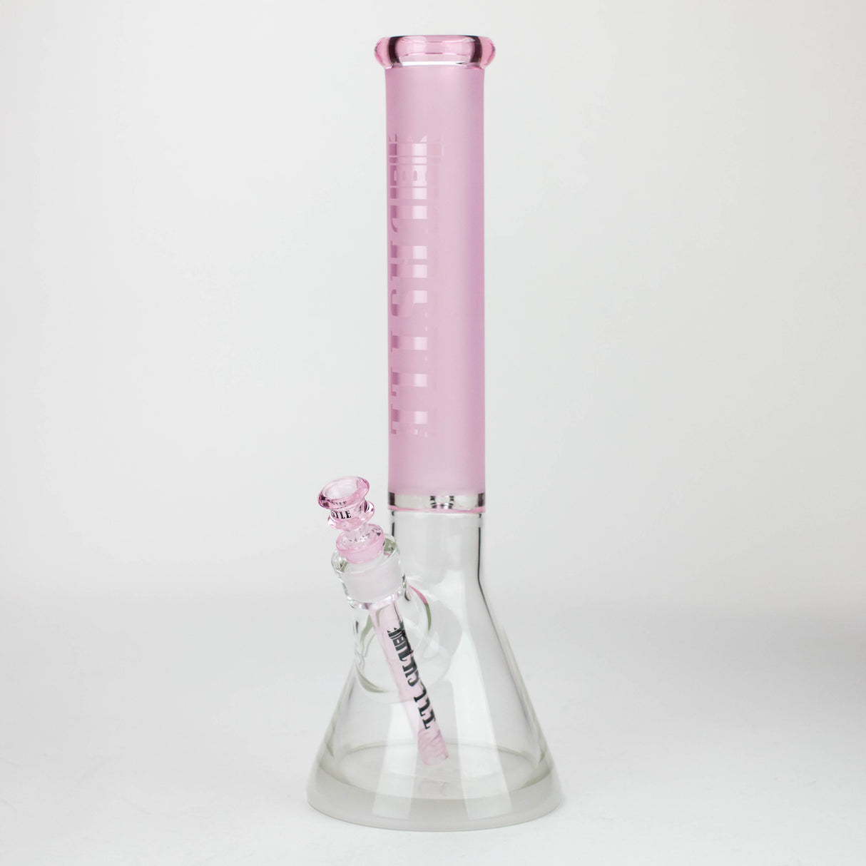 Castle Glassworks | 16" Frosted Tube Beaker Bong Glass Bong Castle Glassworks Pink