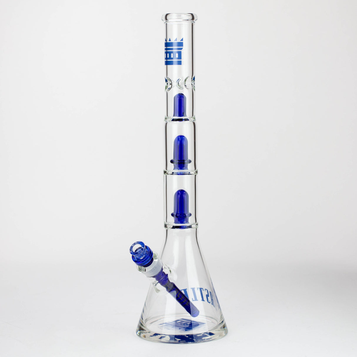 Castle Glassworks | Double Shower Glass Bong Castle Glassworks Blue