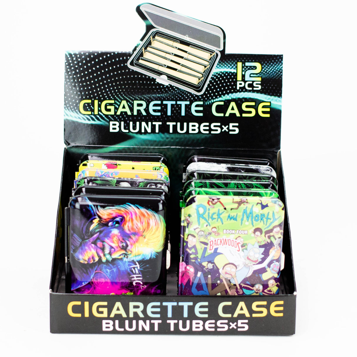 Metal Cigarette Case for Blunt tubes Box of 12 Case BANKA Assorted