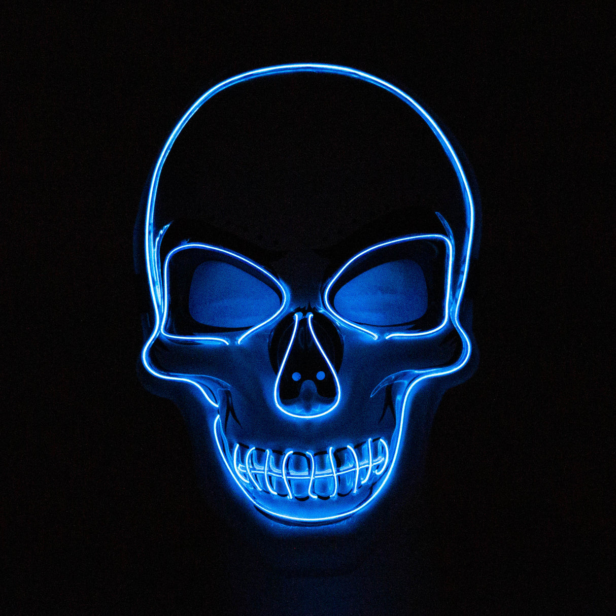 LED Neon Skull Mask for party or Halloween Costume Gadget JJ Distribution Blue