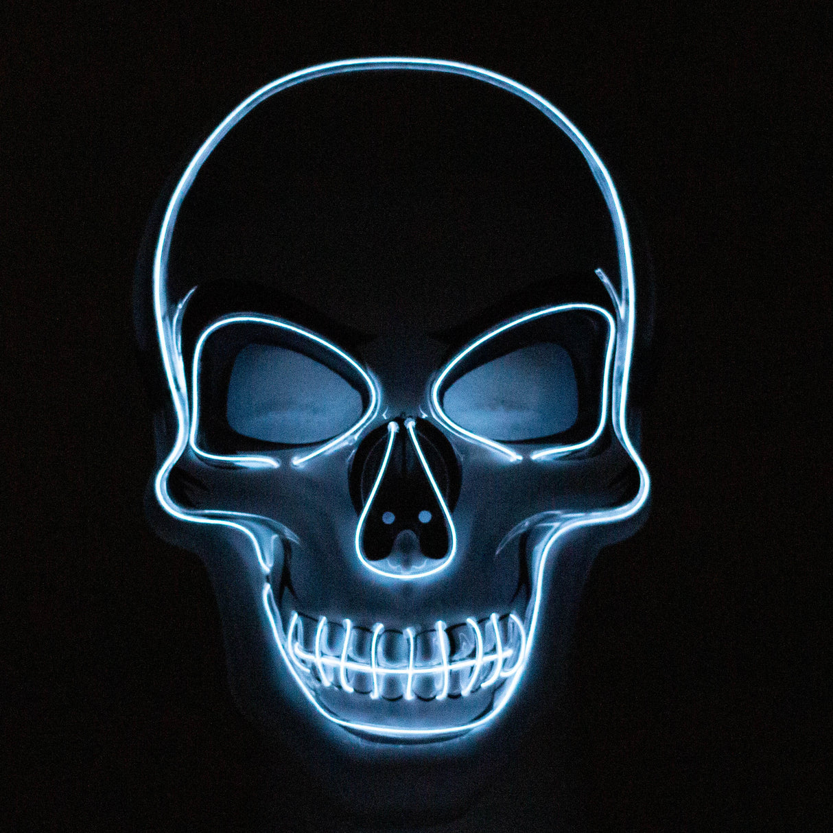 LED Neon Skull Mask for party or Halloween Costume Gadget JJ Distribution White