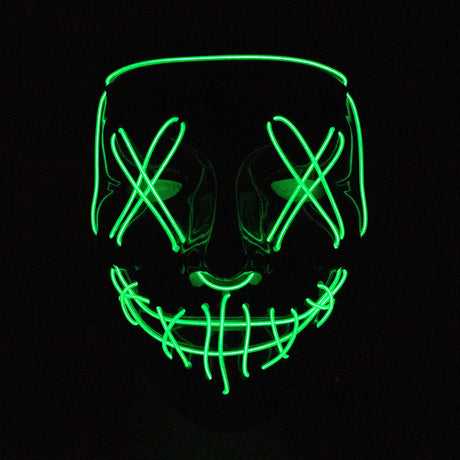 LED Neon Mask for party or Halloween Costume Gadget JJ Distribution Green