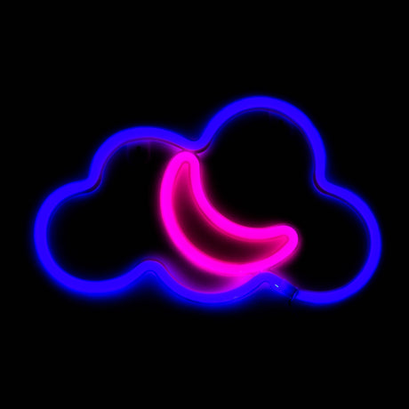 LED Neon Decoration Signs - Space Collections Flag · Sign JJ Distribution Moon in the cloud (11.5"x6.5")