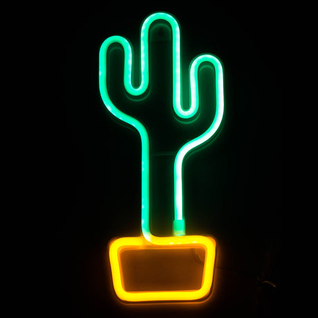 LED Neon Decoration Signs - Tree Collections Flag · Sign JJ Distribution Cactus (13" x 5.5")