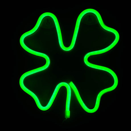 LED Neon Decoration Signs - Tree Collections Flag · Sign JJ Distribution Four leaf Clover (9" x 9")
