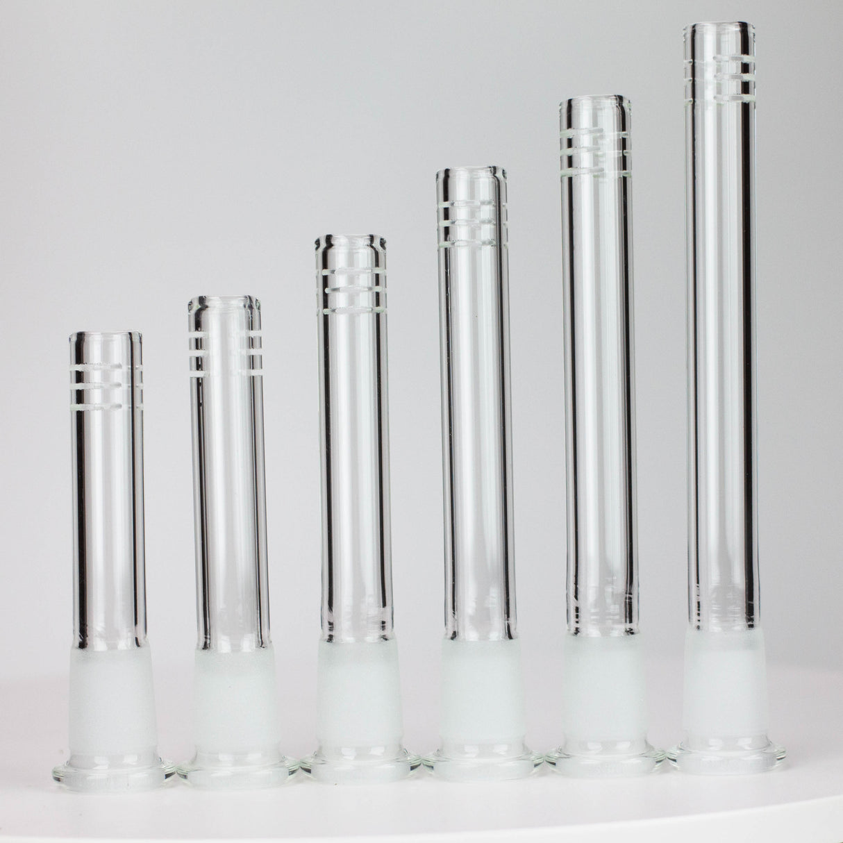 Glass Slitted Glass Diffuser Downstem 6 size mixed Pack of 12 Downstem · Bowlstem 777 Smoke