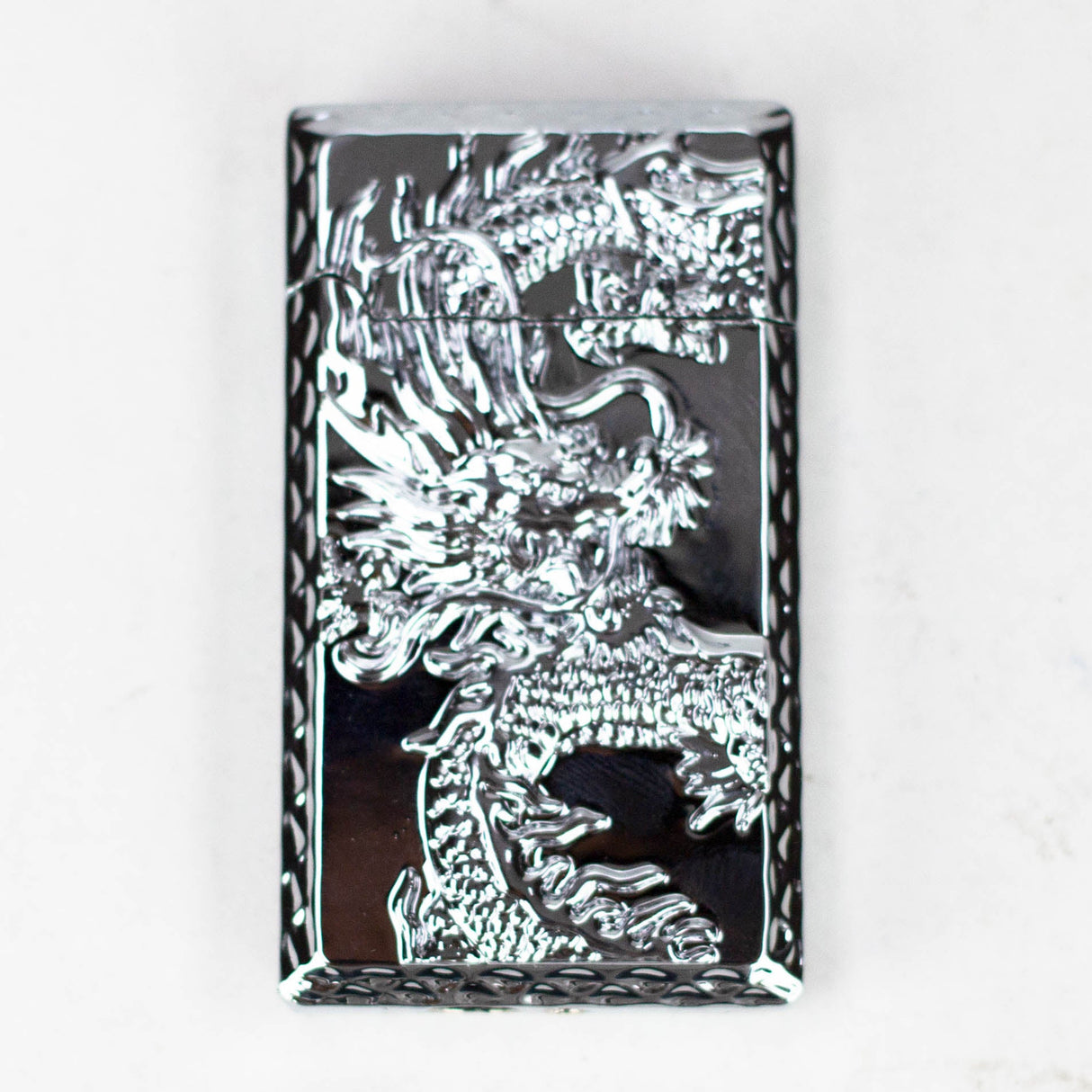 3D Dragon Design Single Flame Torch Lighter Torch 777 Smoke Silver