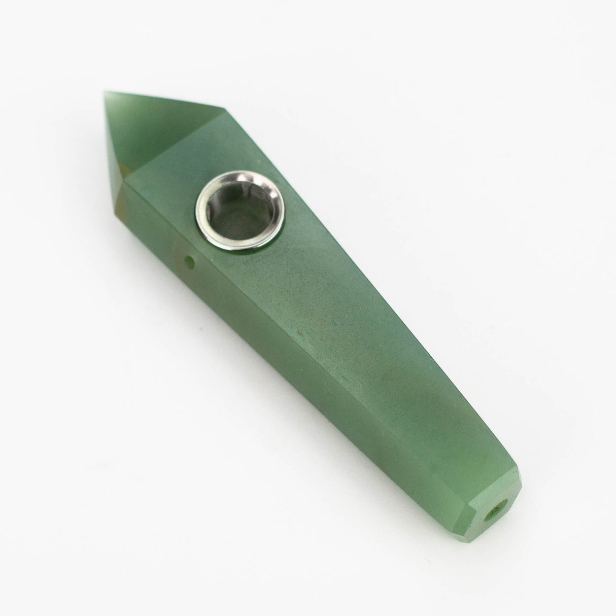 Acid Secs | Green Adventurine Crystal Pipe with Choke Quartz · Stone Pipe Acid Secs Productions Inc.