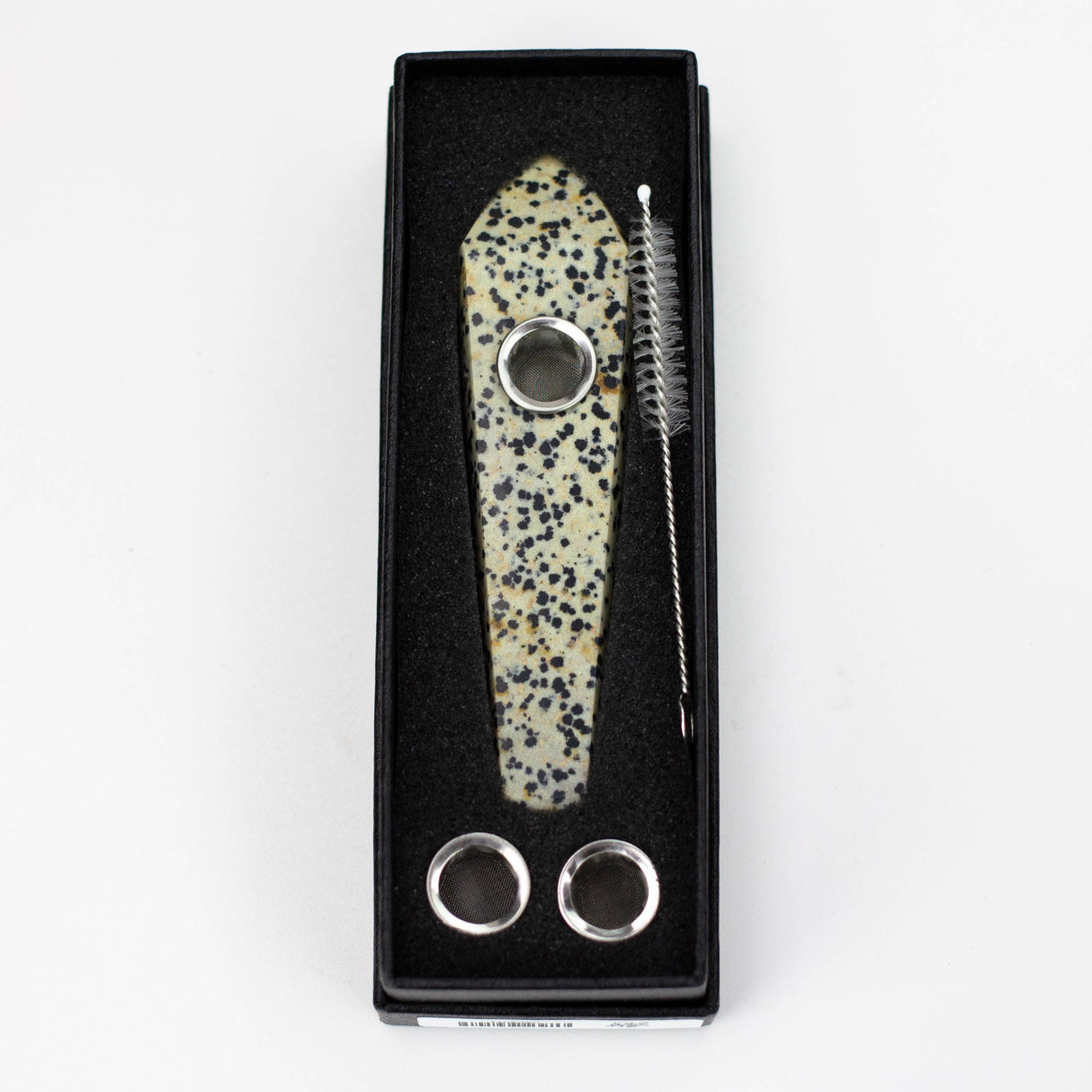 Acid Secs | Dalmatian Crystal Pipe with Choke Quartz · Stone Pipe Acid Secs Productions Inc.