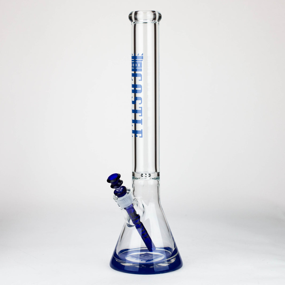 Castle Glassworks | 18" Beaker 9mm Glass bong – Color Logo Glass Bong Castle Glassworks Blue