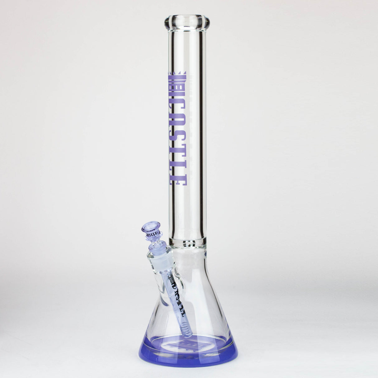 Castle Glassworks | 18" Beaker 9mm Glass bong – Color Logo Glass Bong Castle Glassworks Purple