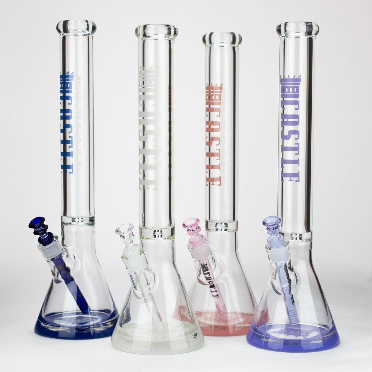 Castle Glassworks | 18" Beaker 9mm Glass bong – Color Logo Glass Bong Castle Glassworks