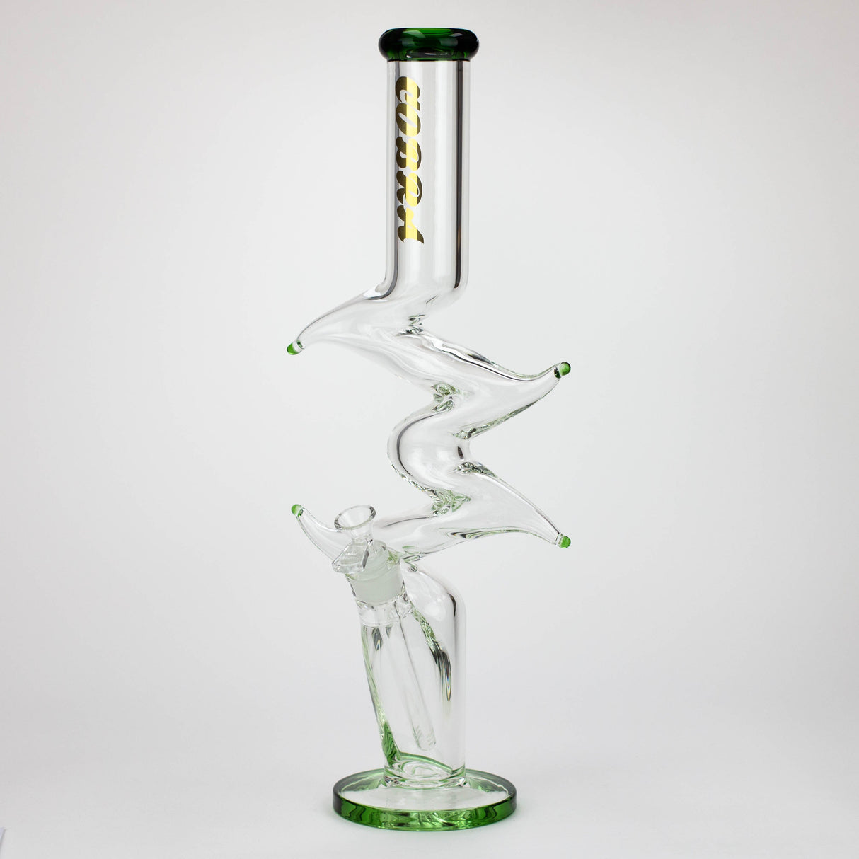 COBRA | 19" Zig-zag glass water bong Glass Bong JJ Distribution GREEN