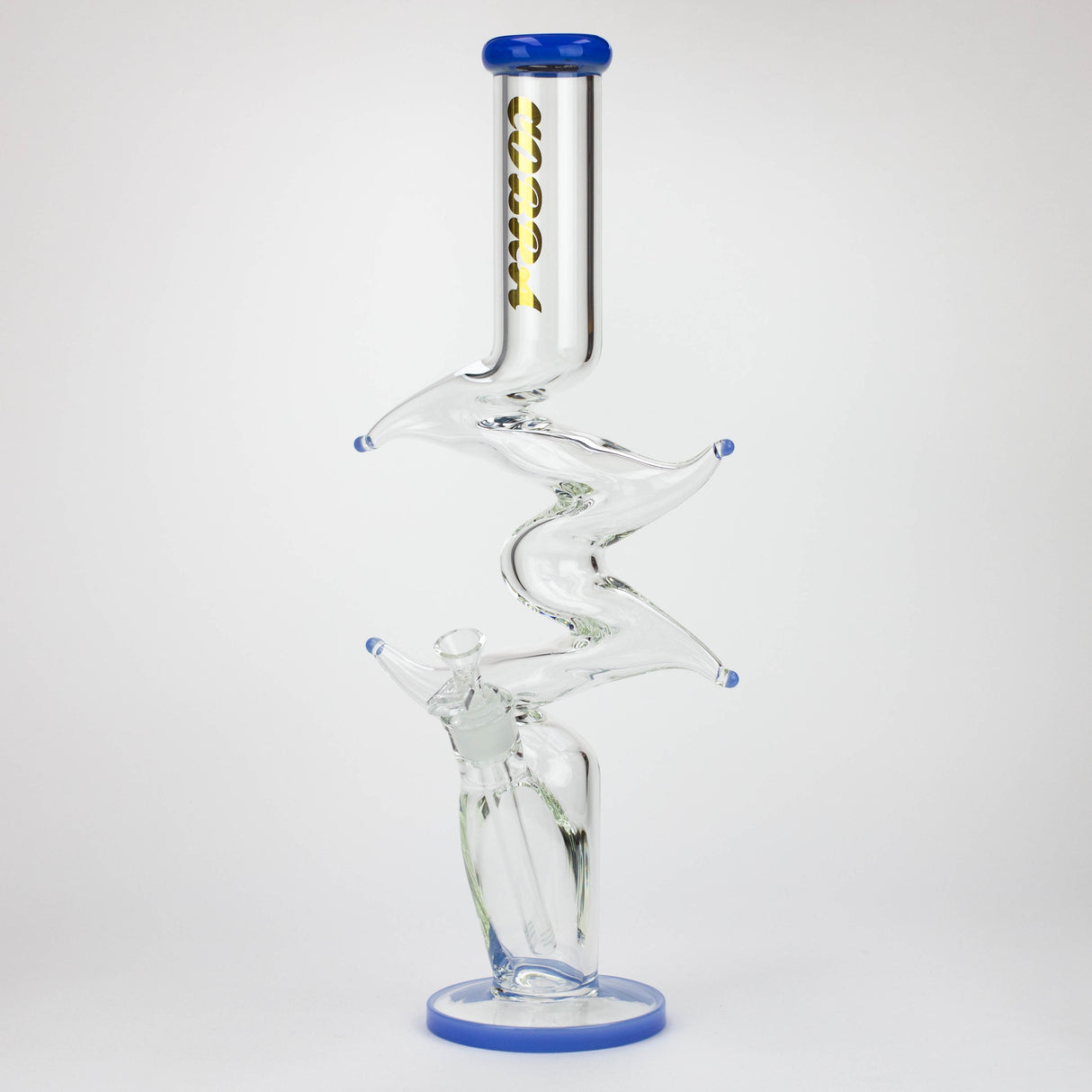 COBRA | 19" Zig-zag glass water bong Glass Bong JJ Distribution JADE BLUE