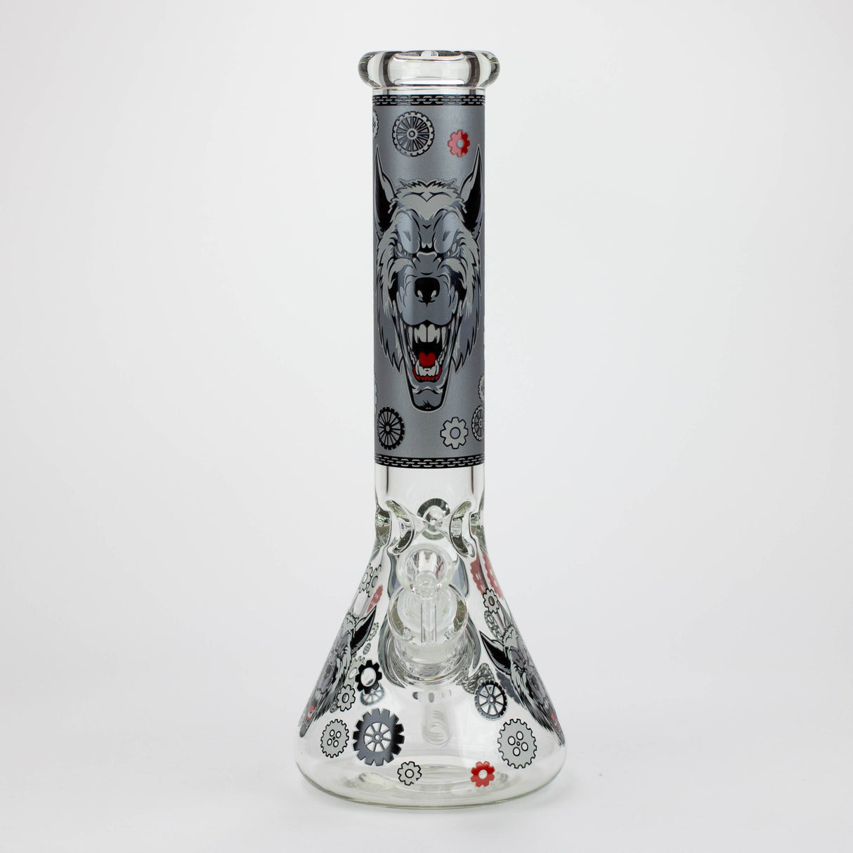 13.5 " JJ WOLF GLOW IN THE DARK BONG Glass Bong JJ Distribution