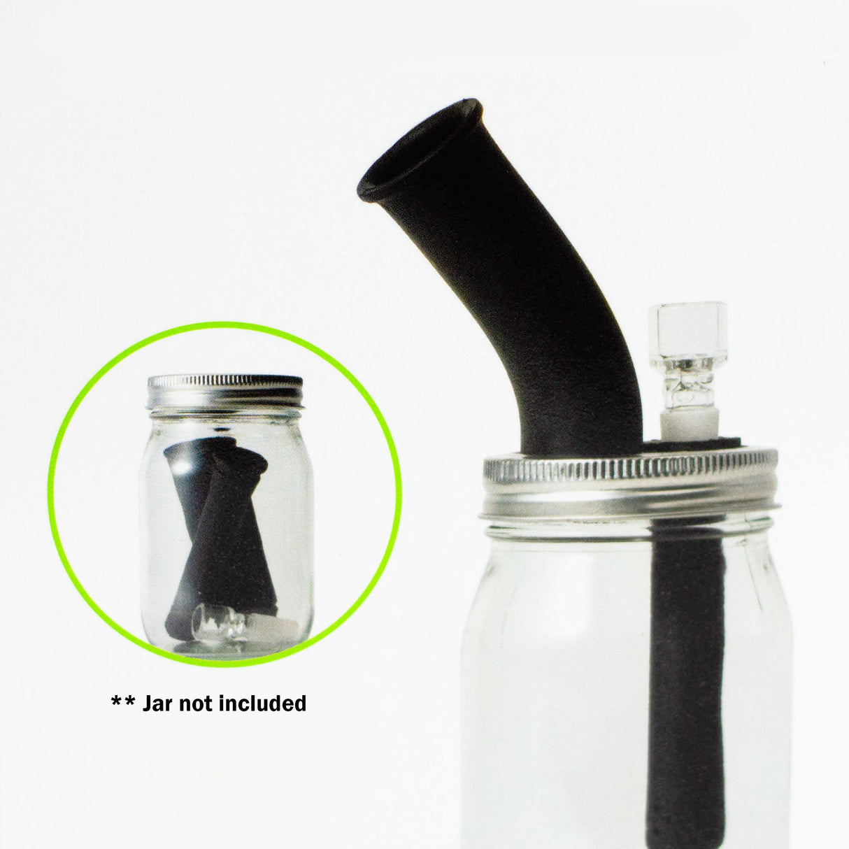 HERBWARE | Mason Jar Travel Water Pipe Ashcatcher · Percolator · Filter · Mouthpiece Herbware
