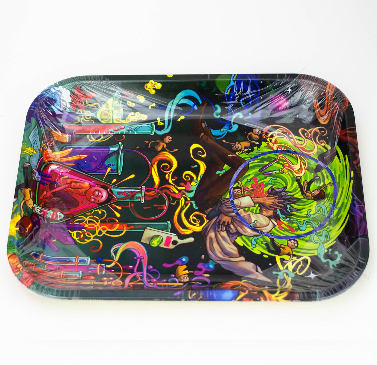 LARGE METAL ROLLING TRAY Tray Purple Haze Smoke Inc RM Cartoon SCI