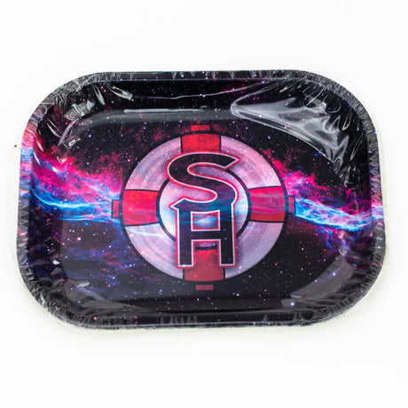 SMALL METAL ROLLING TRAY Tray Purple Haze Smoke Inc SH LOGO