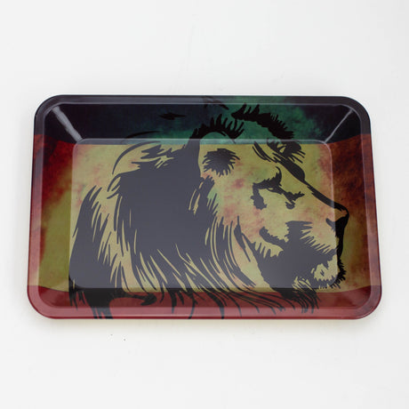 SMALL METAL ROLLING TRAY RT Tray Purple Haze Smoke Inc LION S