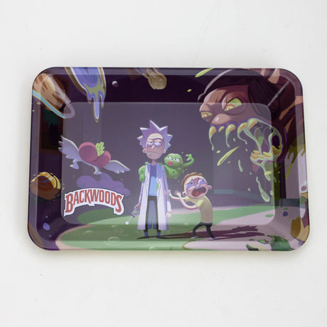 SMALL METAL ROLLING TRAY RT Tray Purple Haze Smoke Inc RM Cartoon