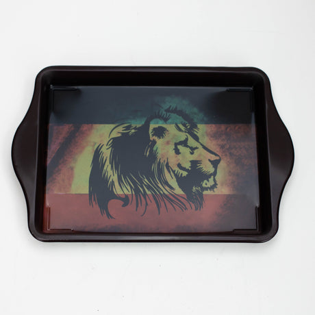 SMALL METAL ROLLING TRAY HD Tray Purple Haze Smoke Inc LION