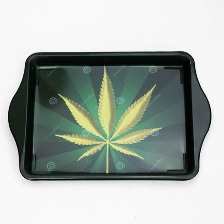 SMALL METAL ROLLING TRAY HD Tray Purple Haze Smoke Inc GREEN LEAF