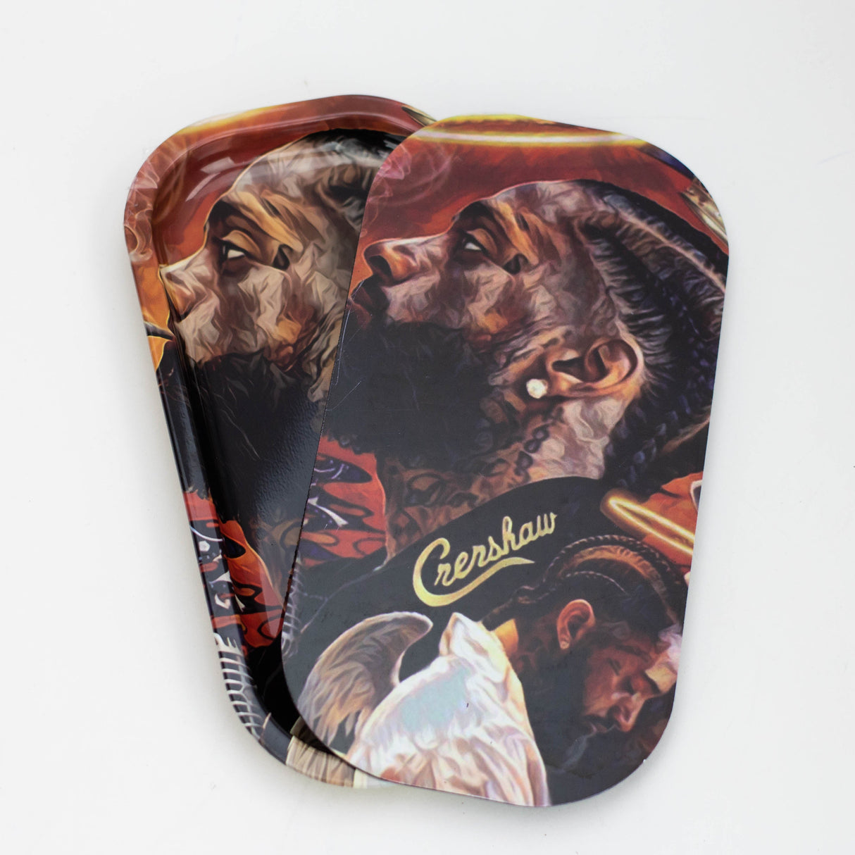 SMALL METAL ROLLING TRAY WITH MAGNETIC LID Tray Purple Haze Smoke Inc CRERSHAW