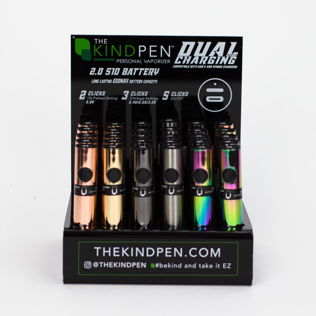 THE KIND PEN | Dual Charging VV Vaporizer The Kind Pen Metalic