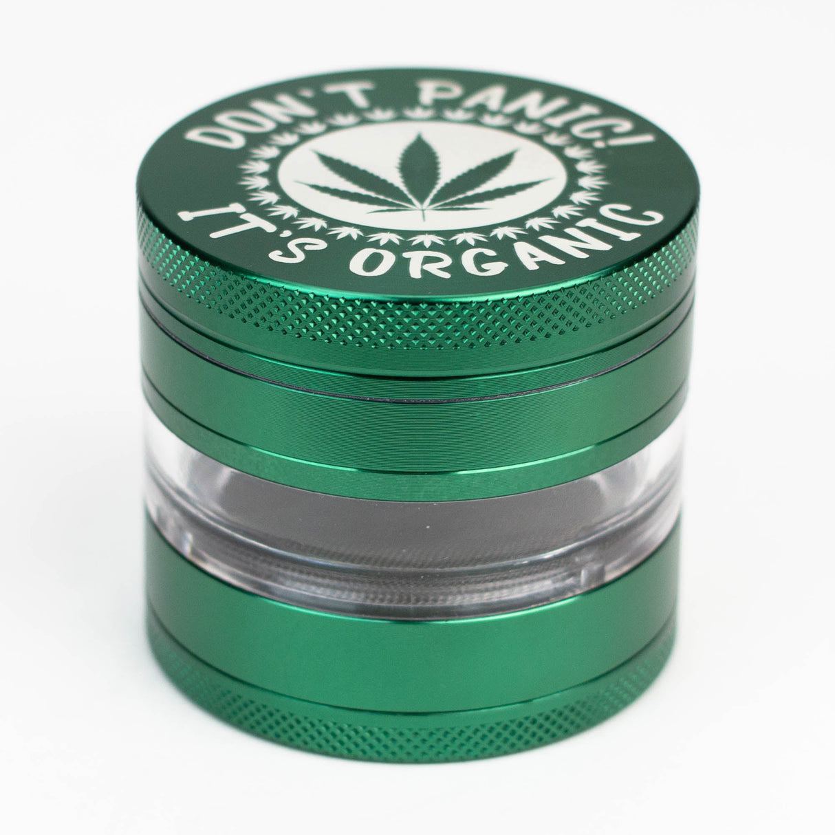 Heavy Duty Large "Don't Panic It's Organic" 4 Parts Weed Grinder Engraved in Canada Design #1 Regular Grinder Laser Ninja Green
