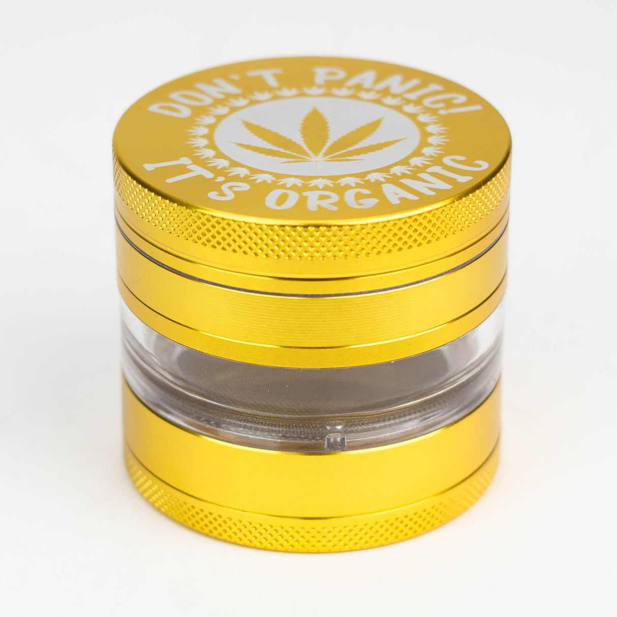 Heavy Duty Large "Don't Panic It's Organic" 4 Parts Weed Grinder Engraved in Canada Design #1 Regular Grinder Laser Ninja Golden