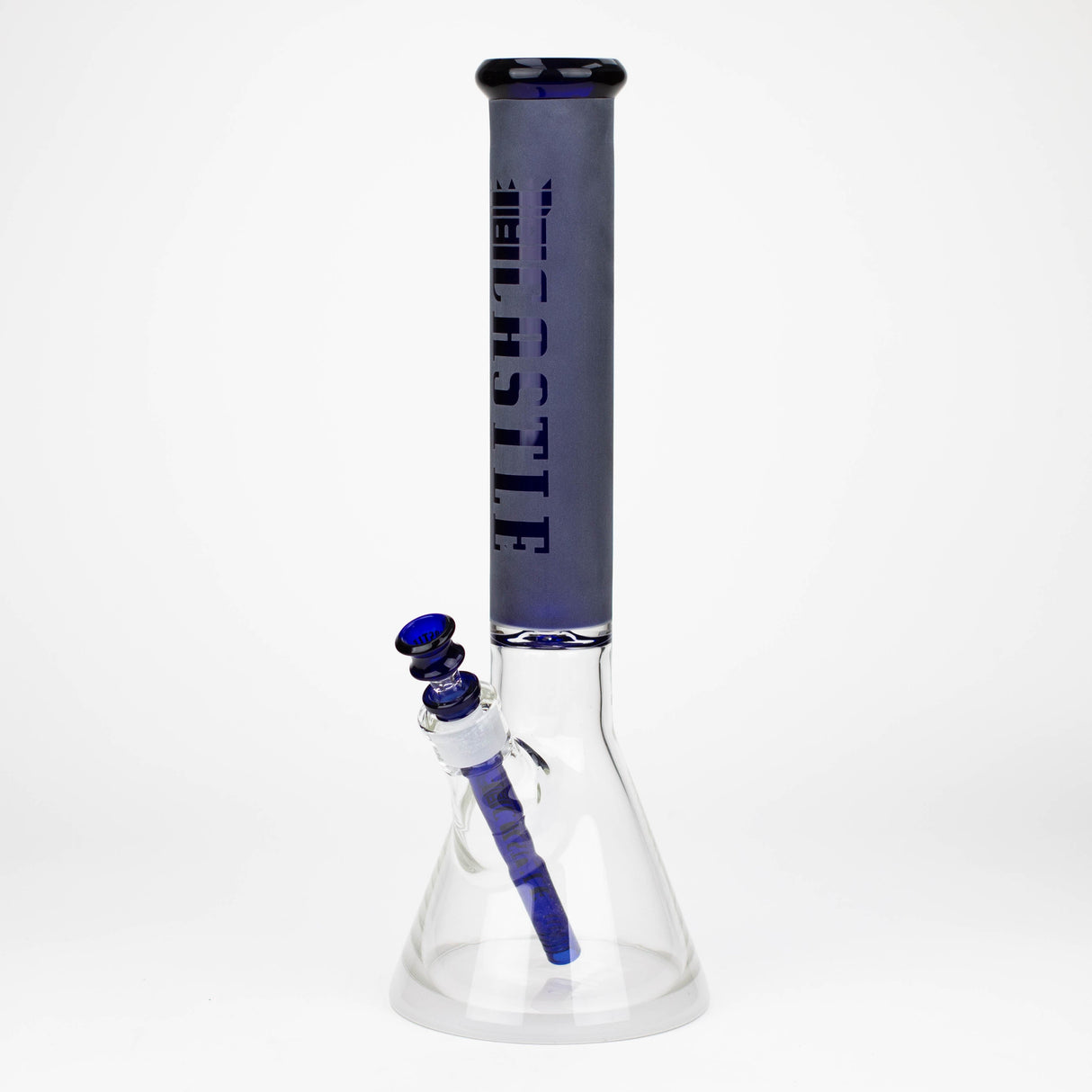 Castle Glassworks | 16" Frosted Tube Beaker Bong Glass Bong Castle Glassworks Blue