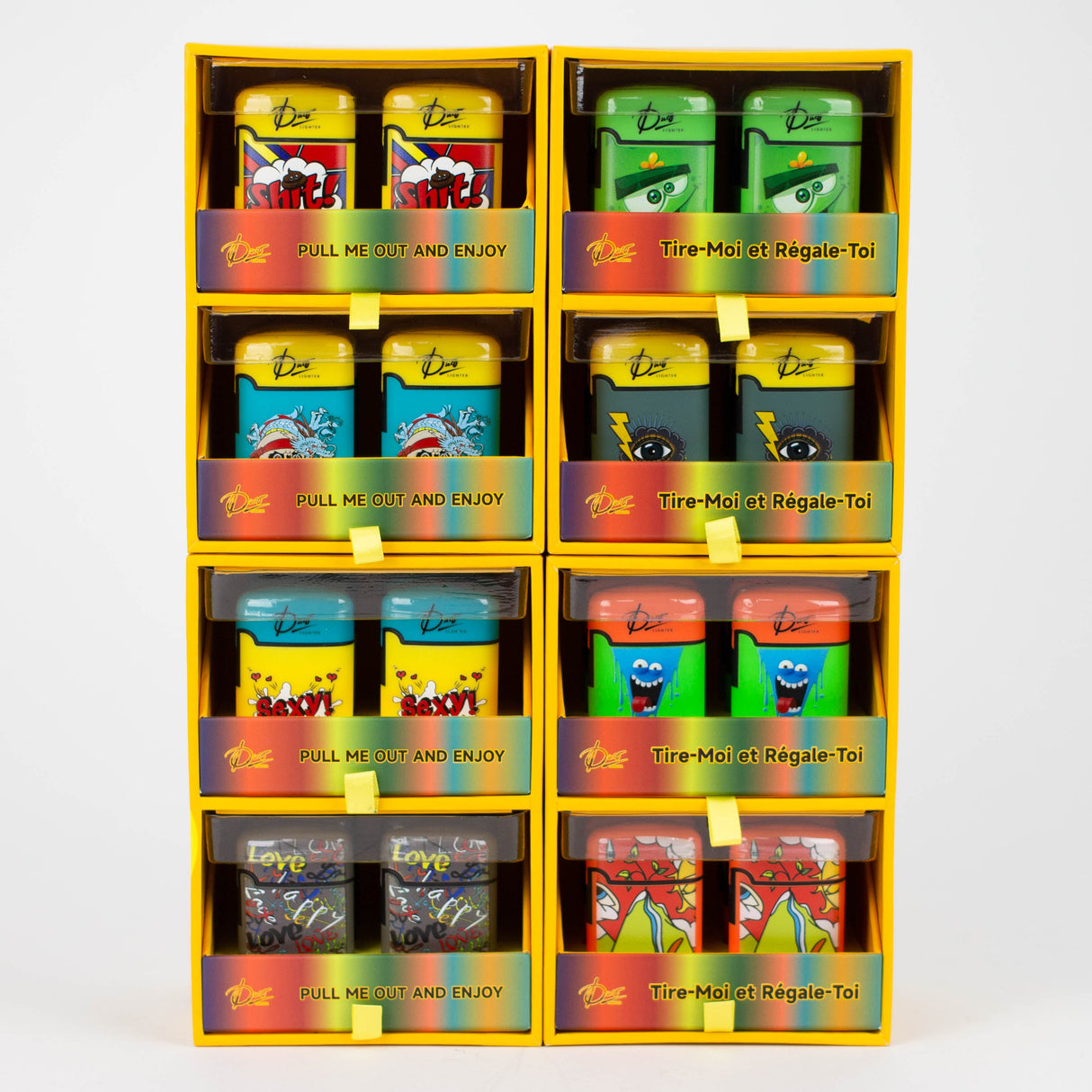 DUCO | Magic Cube Single flame Torch lighter Display of 48 Torch Canadian Distributor Mega Jet I