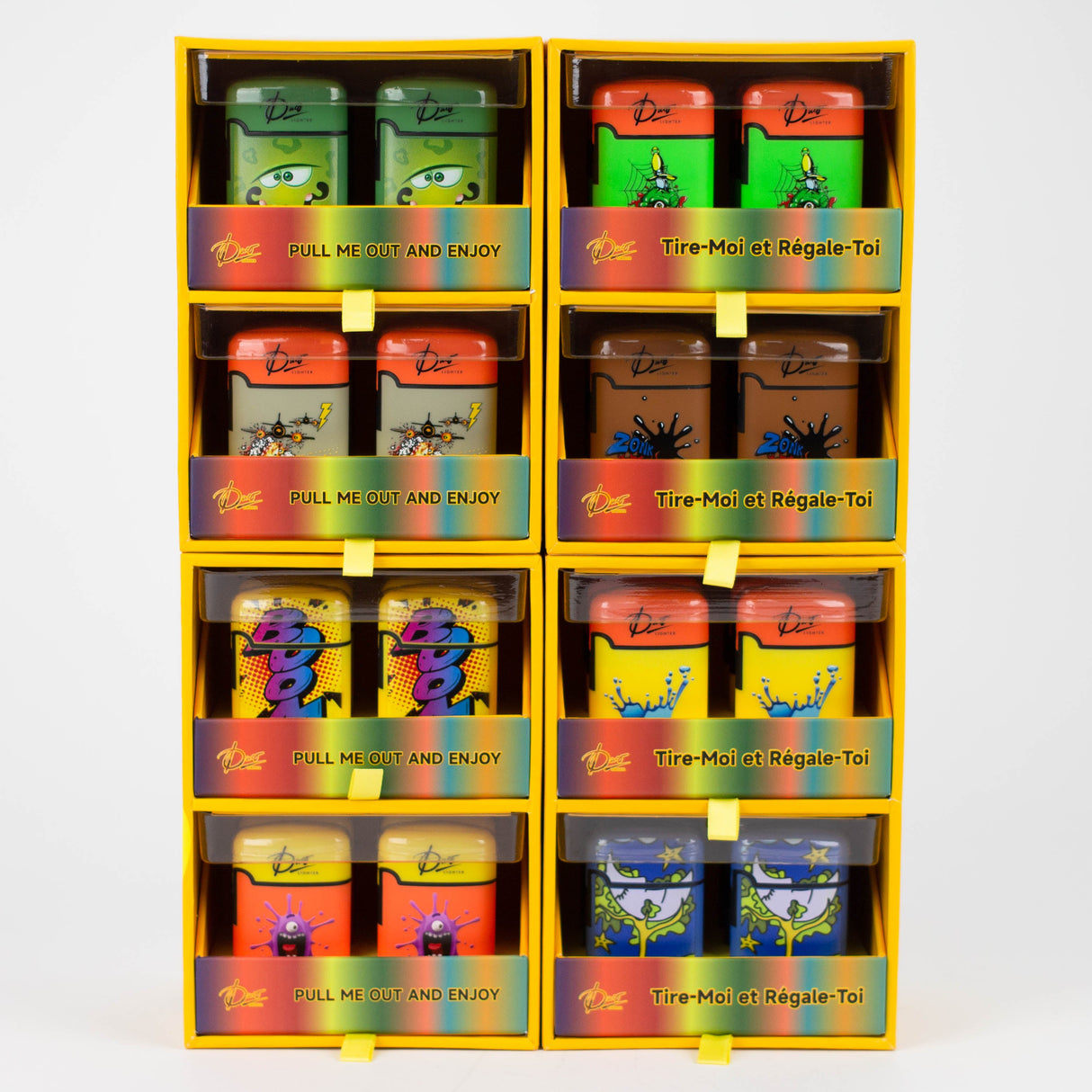 DUCO | Magic Cube Single flame Torch lighter Display of 48 Torch Canadian Distributor Mega Jet II