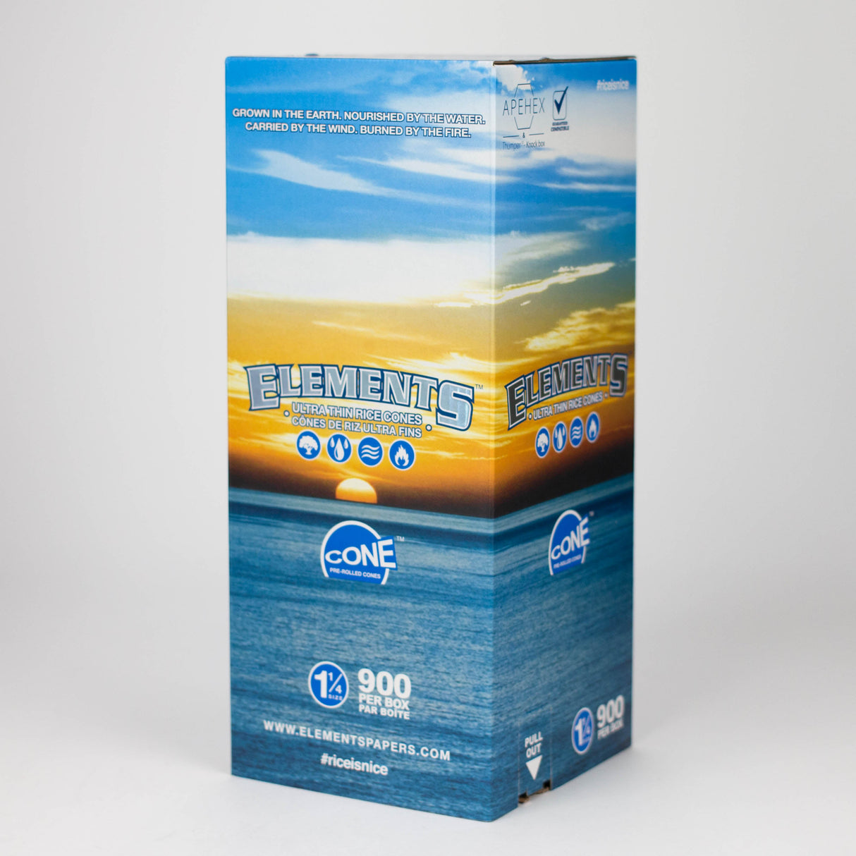 ELEMENTS | Ultra thin 1 1/4 pre-rolled 900 Rice Cones Pre-rolled Cone (Bulk / Tower) ONE