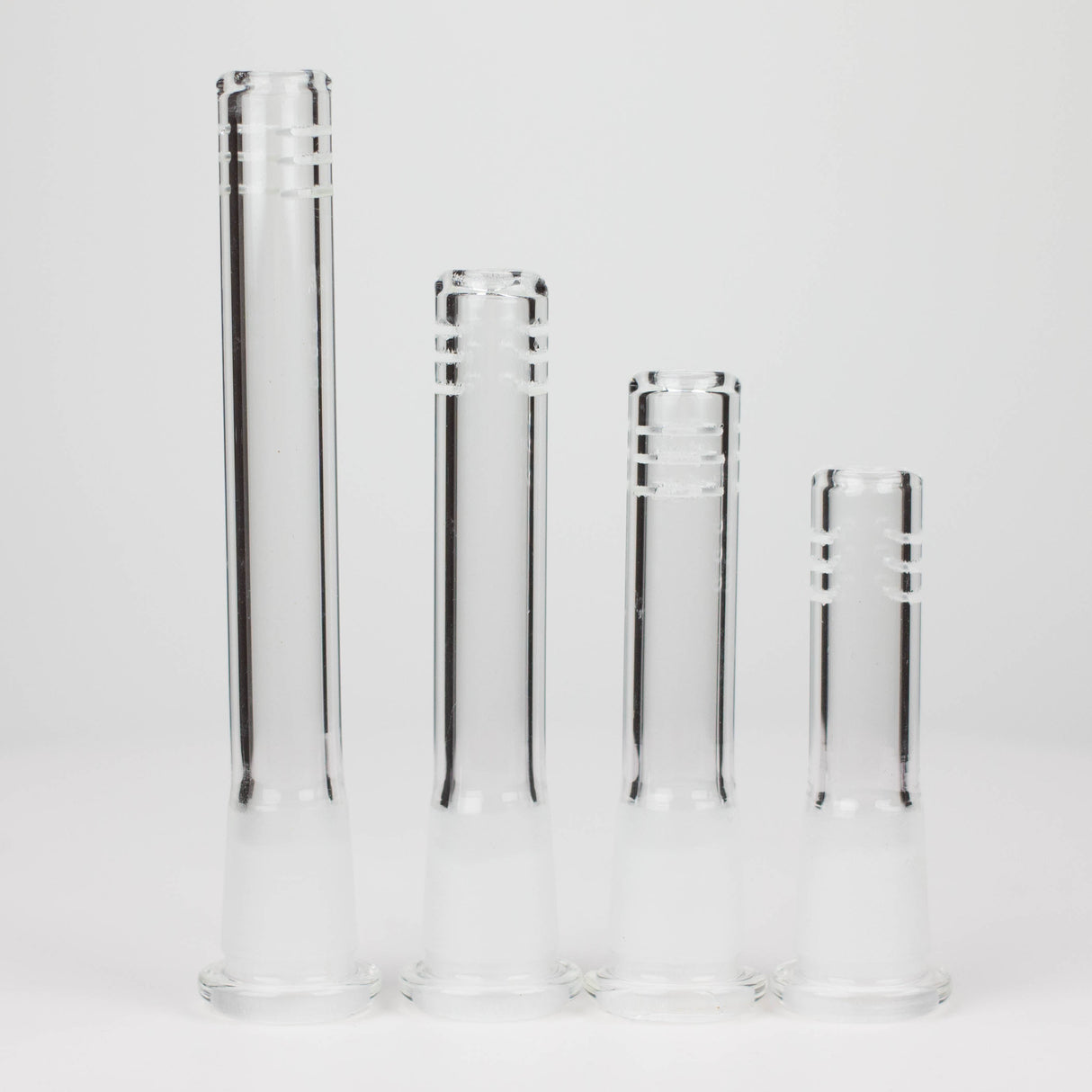 Glass Slitted Glass Diffuser Downstem 4 size (2.5"-5") mixed Pack of 12 Downstem · Bowlstem 777 Smoke