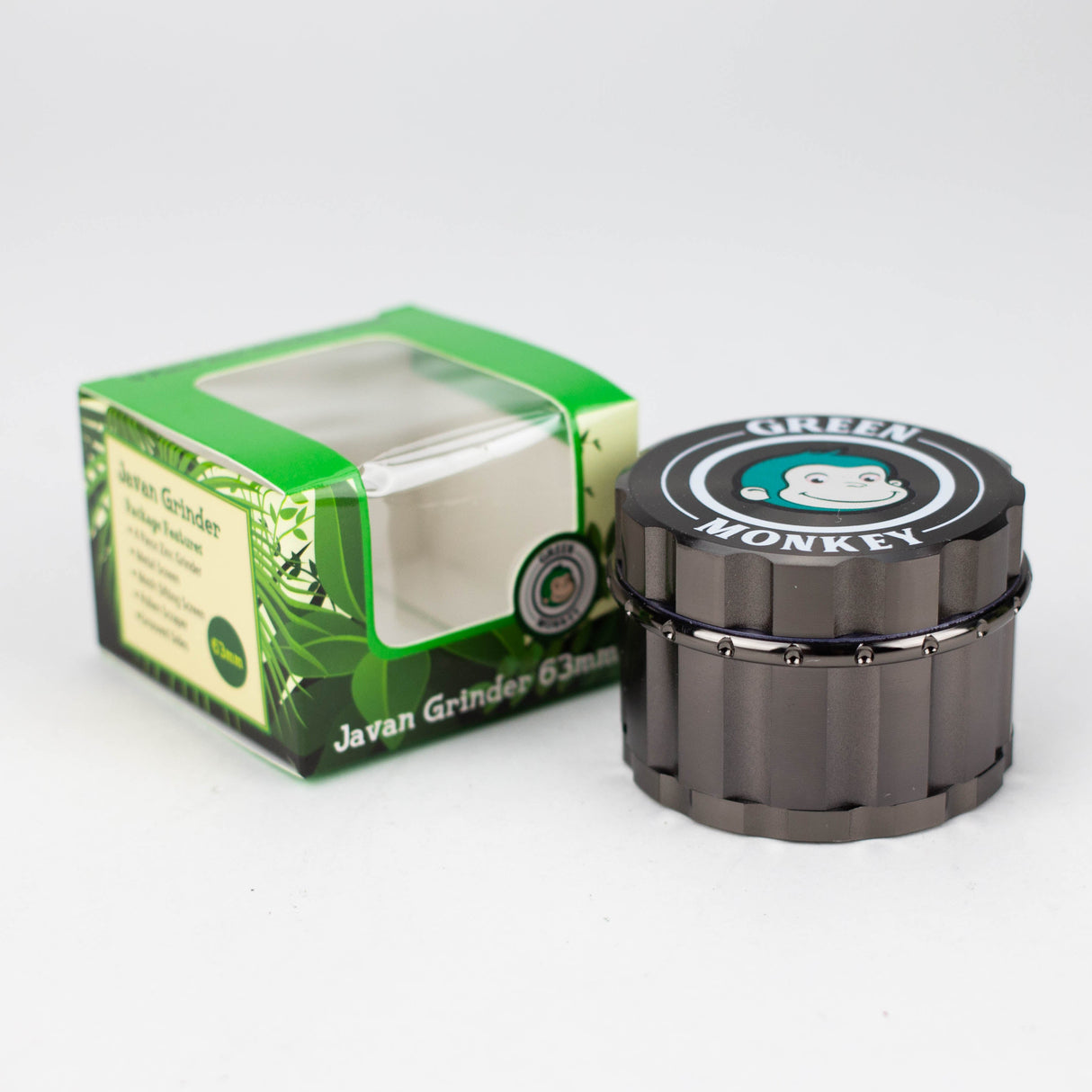 Green Monkey | Javan Grinder - 63MM - Gunmetal Regular Grinder Cannatron