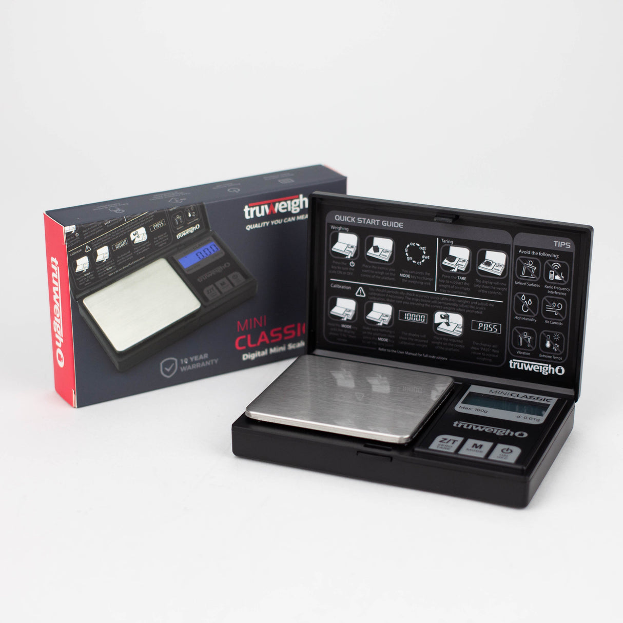 Truweigh | Mini Classic Scale - 100g x 0.01g - Black Scale Cannatron