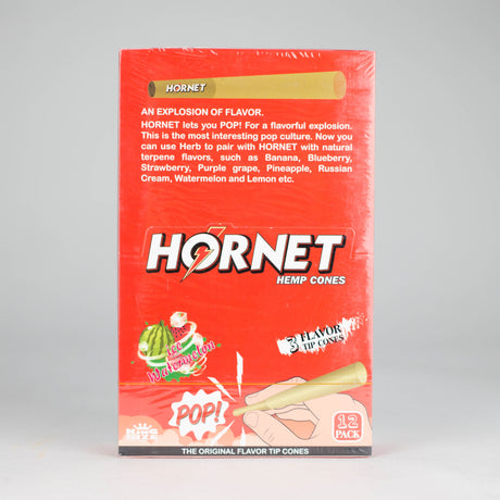 Hornet | King size (110mm) Flavor flavor Burst beads tip cones Box of 12 Pre-rolled Cone (Display Pack) 777 Smoke Ice Watermelon