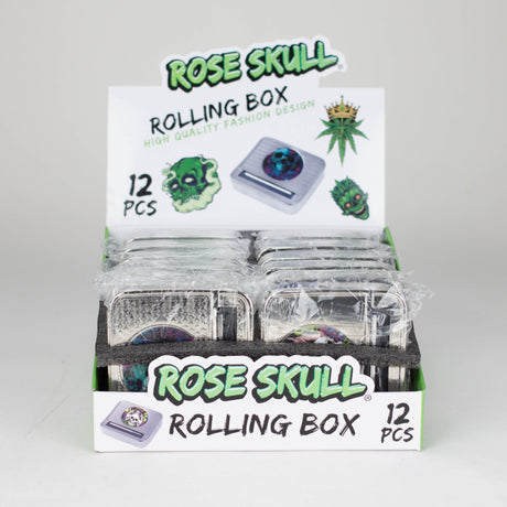Rose Skull | 70mm Box-Type Automatic Rolling machine Box of 12 Roller 777 Smoke