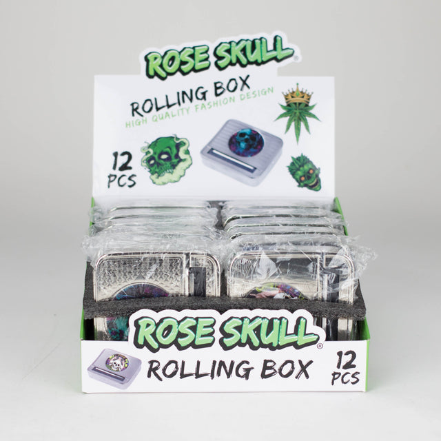 Rose Skull | 70mm Box-Type Automatic Rolling machine Box of 12 Roller 777 Smoke