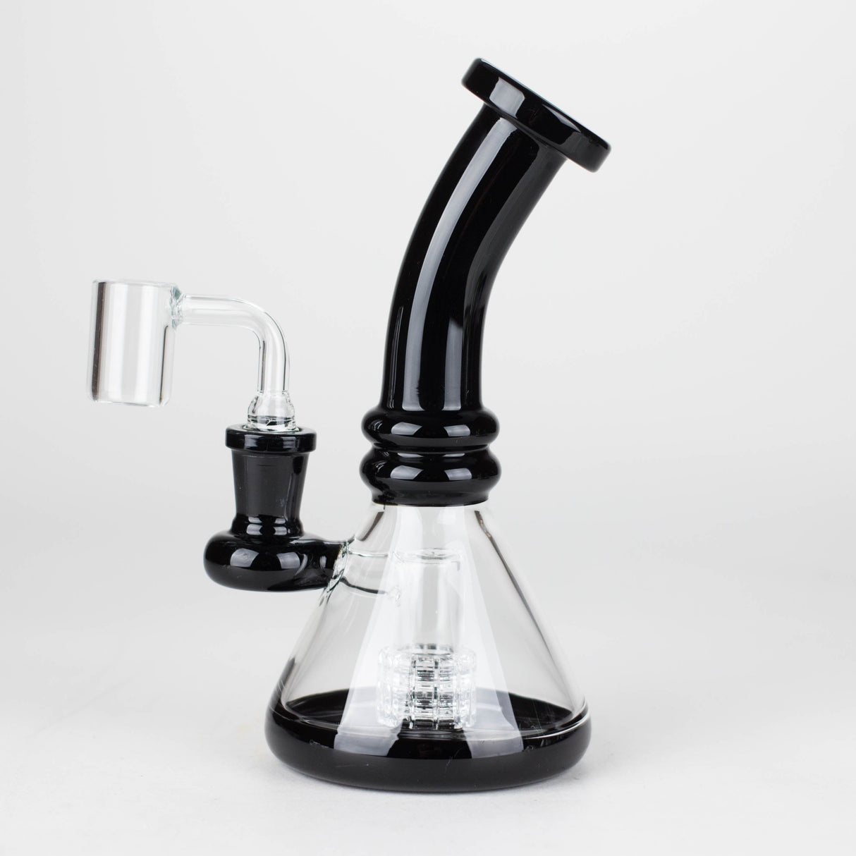 Z7" 2-in-1 Color accented Rig with perc (Banger and Bowl Included) Glass Rig 777 Smoke