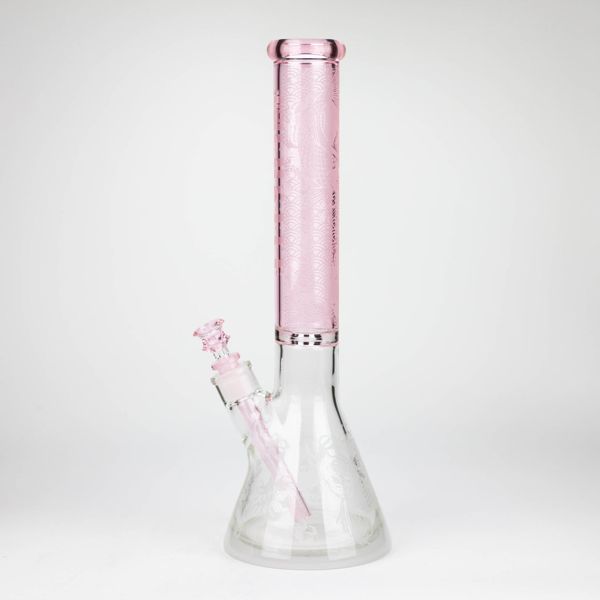 Castle Glassworks | 16" Koi Fish Etched Beaker Glass Bong Castle Glassworks