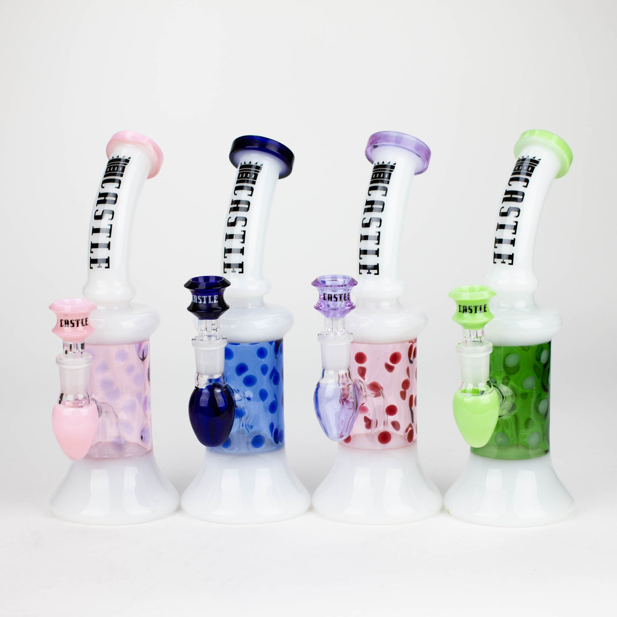 Castle Glassworks | 9" 2-in-1 Color Spots Rig Glass Rig Castle Glassworks