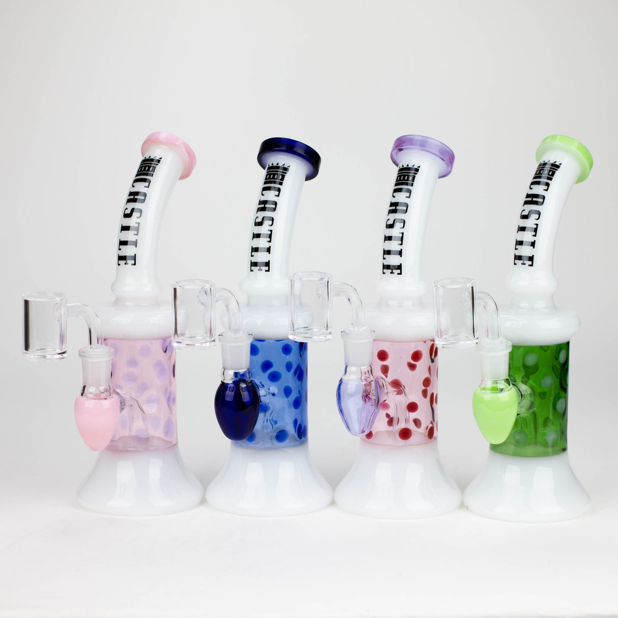 Castle Glassworks | 9" 2-in-1 Color Spots Rig Glass Rig Castle Glassworks